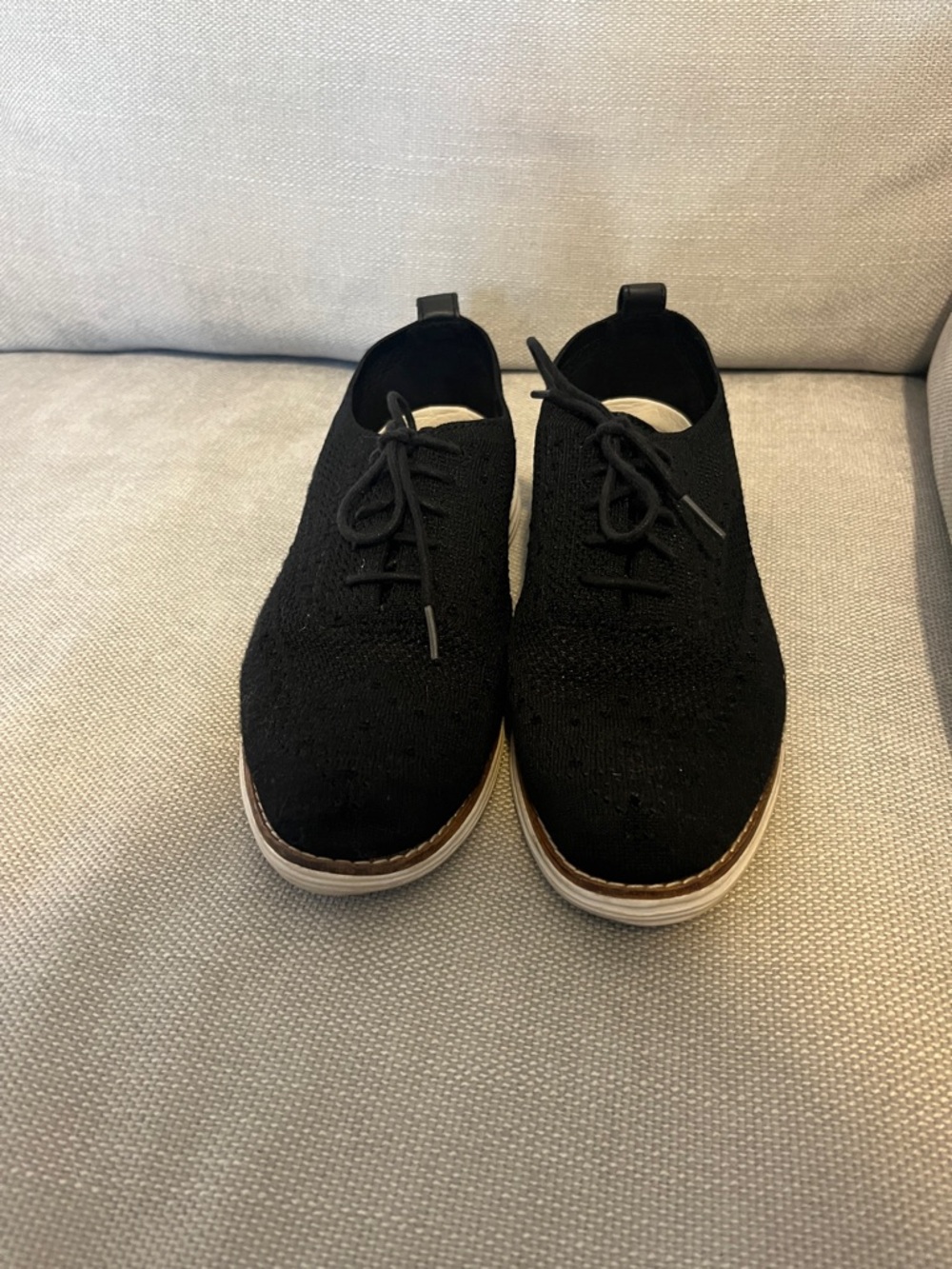 Women’s Cole Haan Black Knit Lace-Up Shoes/sneakers